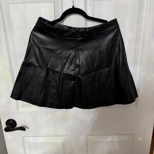 Shein Black Leather Mini Skirt